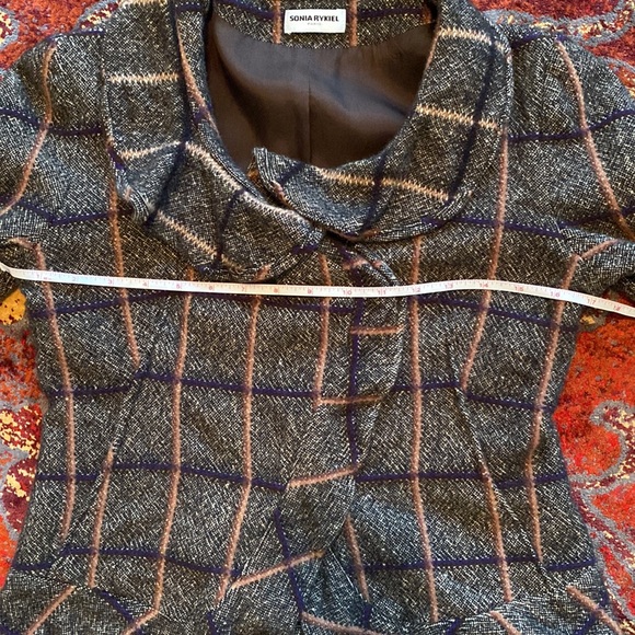 Whimsigoth Paris Plaid Tweed Wool Cashmere Peplum Blazer Jacket Size Small - Picture 14 of 16